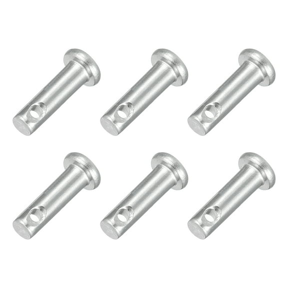 6Pcs 1/8" x 3/8" Single Hole Clevis Pins, 304 Stainless Steel Flat Head Pins