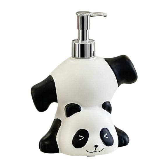 Fiocias Refillable Panda Soap Dispenser Lotion Bottle Multipurpose Easy Use Shampoo with