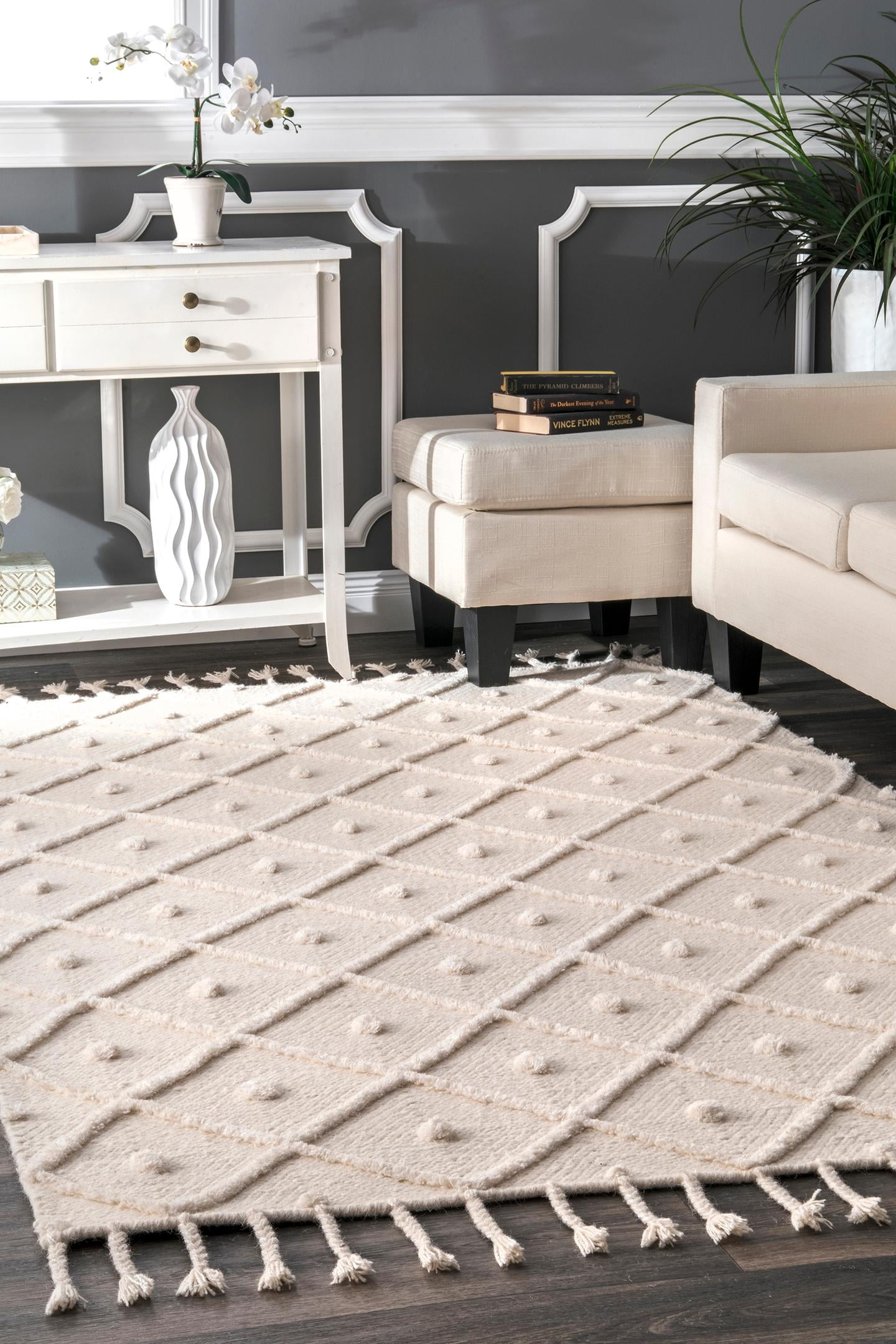 nuLOOM Hand Loomed Trellis Tassel Jinny Rug Area Rug
