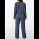 thumbnail image 5 of Conjuntos de Dos Piezas para Mujer, Suéter de Cuello Henley de Otoño, Chándal A Juego, Pijamas Cómodos con Bolsillos Azul Marino XXL, 5 of 7