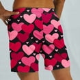 thumbnail image 4 of Puntoco Pantalones Cortos De Playa Para El Día De San Valentín Para Hombre, Pantalones Cortos Estampados Con Bolsillo Con Cordón, Pantalones Cortos Rojos Xxxl,Pantalones Cortos Hombre, 4 of 5