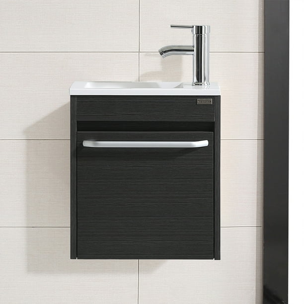 W 16 Bathroom Vanity Wall Mounted Black Single Cabinet Resin Basin Faucet Com - Bathroom Sink With Cabinet And Faucet W 16 Bathroom Vanity Wall Mounted Black Single Cabinet Resin Basin Faucet Com - Bathroom Sink With Cabinet And Faucet