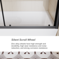 thumbnail image 6 of 60" wide x 62" high single sliding tub shower door, 1/5" thick clear tempered glass shower door, durable, with stainless steel handle, black, 6 of 9