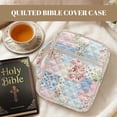 thumbnail image 6 of TSOVTHRID Floral Patchwork Pink Blue Print Bible Cases Church Bags for Christian, Bible Protective Cover Quilted, Practical Carrying Book Case with Handle, Gift for Women Men, 6 of 7