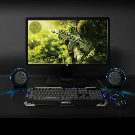 ENHANCE - SL2 USB Gaming 2.0 Computer Speakers - Blue LED