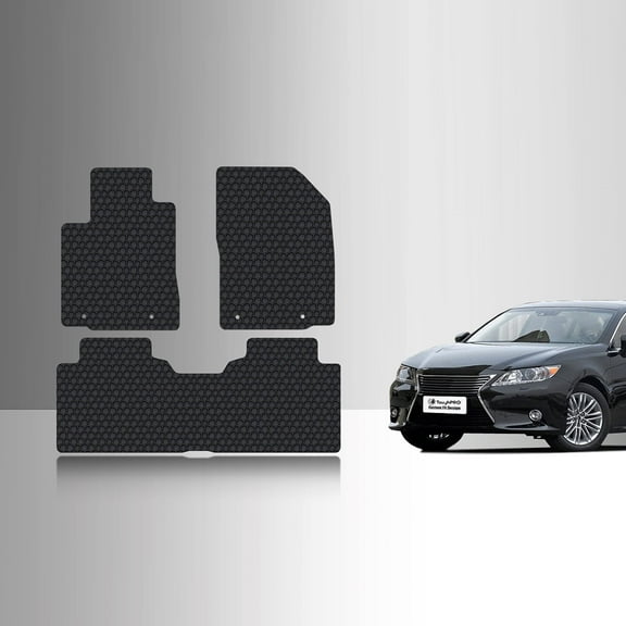 ToughPRO Front   2nd Row Mats Compatible with Lexus ES350 2010 - All Weather Heavy Duty (Made in USA) Black Rubber