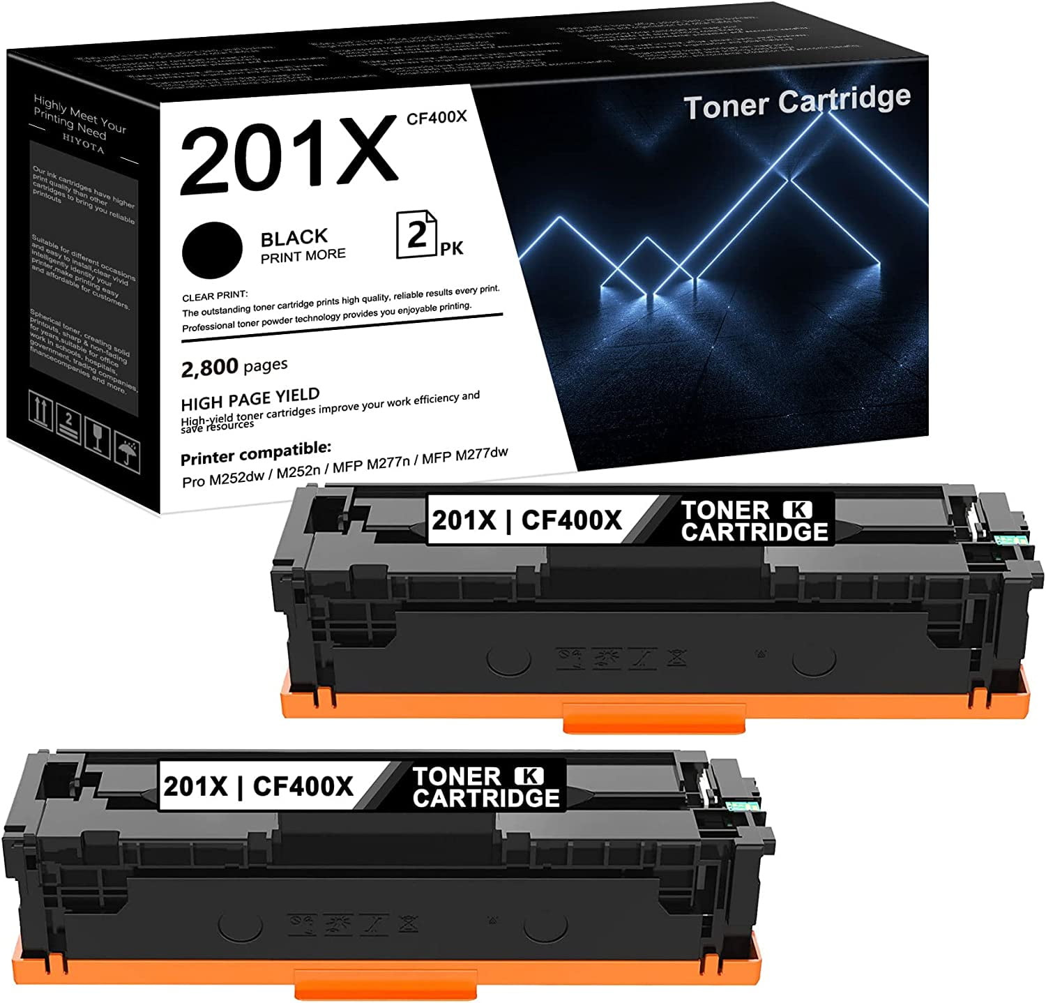 Compatible 201X Black Toner Cartridge, CF400X High Yield Toner ...