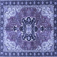 thumbnail image 1 of Ahgly Company Machine Washable Indoor Square Medallion Blue Traditional Area Rugs, 5' Square, 1 of 4