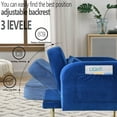 thumbnail image 5 of Modern Recliner Chair with Ottoman, Single Sofa Chair with Adjustable Backrest, Padded Armrest and Side Pockets, Velvet Upholstered Living Room Chair Chaise Lounge Chair with Metal Legs, Blue, 5 of 7