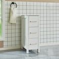 thumbnail image 2 of Vanity Art 12 Inch Bathroom Cabinet 3 Dove-Tailed Drawers with Engineered Marble Top Side Storage Organizer Freestanding Single Vanity Small Nightstand Bedroom/Bathroom/Entryway VA3112W, 2 of 4