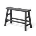 thumbnail image 2 of Rena Counter Height Bench- 33 Inch Rustic Black Mahogany Wood Frame, 2 of 7