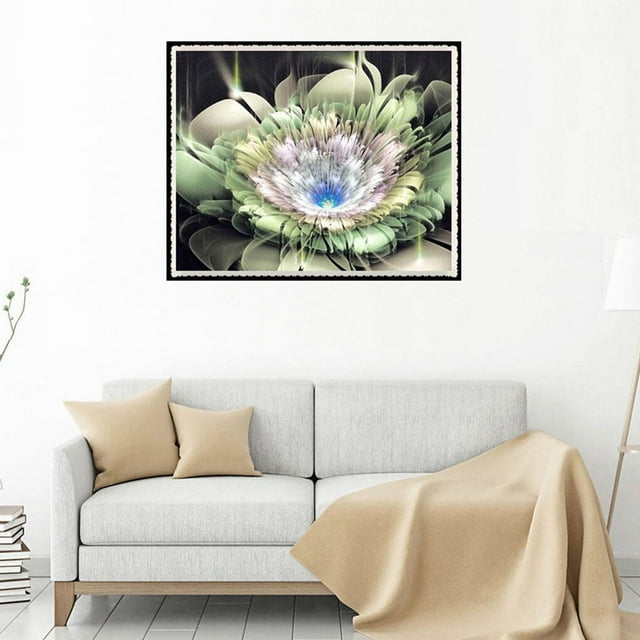 Full Drill DIY Diamond Painting Safe Crystal Rhinestone Embroidery Pictures 8075 Green Flower
