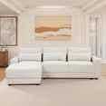 thumbnail image 2 of MAYEERTY 103' Convertible L-shaped Modular Sectional Sofa with Removable Back Cushions and 3 Pillows,Beige, 2 of 16