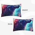 thumbnail image 3 of Haiem Pillowcase for Hair and Skin Queen - Starry Multicolored Wolf Printed Soft Pillowcase with Envelope Closure-16"x24", 3 of 8