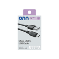 thumbnail image 2 of onn 3ft Micro-USB to USB Charging Cable, Black, 2 of 8