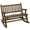 Carbonized Color, variant on Demifill 2-Person Wood Rocking Chair with Log Design, Heavy Duty Loveseat with Wide Curved Seats for Balcony, Yard, Garden, White