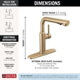 thumbnail image 4 of Delta Daneri Brushed Gold Kitchen Faucet with Pull-Out Sprayer, Modern Single Hole Kitchen Sink, Single Handle, Champagne Bronze, 4 of 7