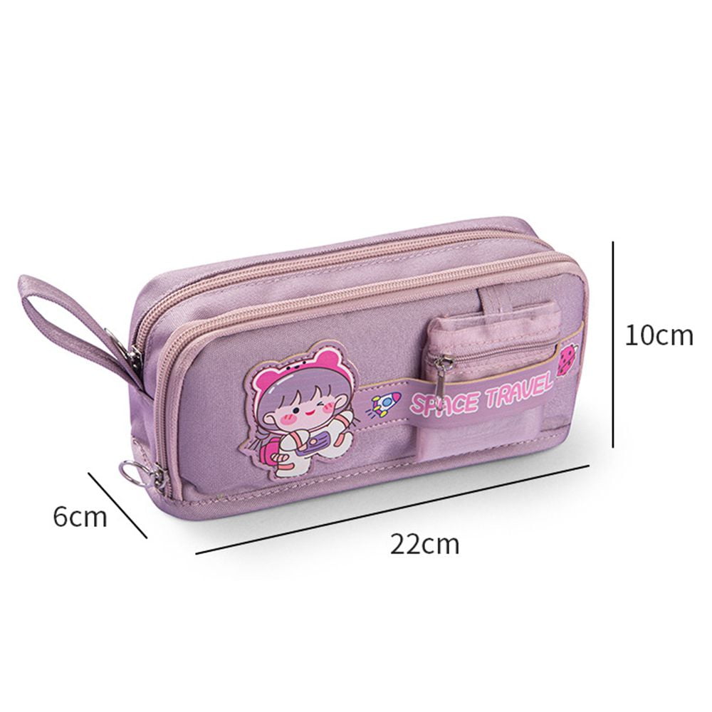  Donloise Large Capacity Pen Pencil Case Kawaii Stationery  Pouch, Students PU Leather Aesthetic Japanese Zipper Cosmetic Bag School  Supplies for Back to School, College and Office (Pink-Strawberry) : Office  Products