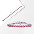 thumbnail image 4 of Everly Women's 14 1/2ct TGW Created Ruby Sterling Silver Tennis Bracelet, 4 of 9