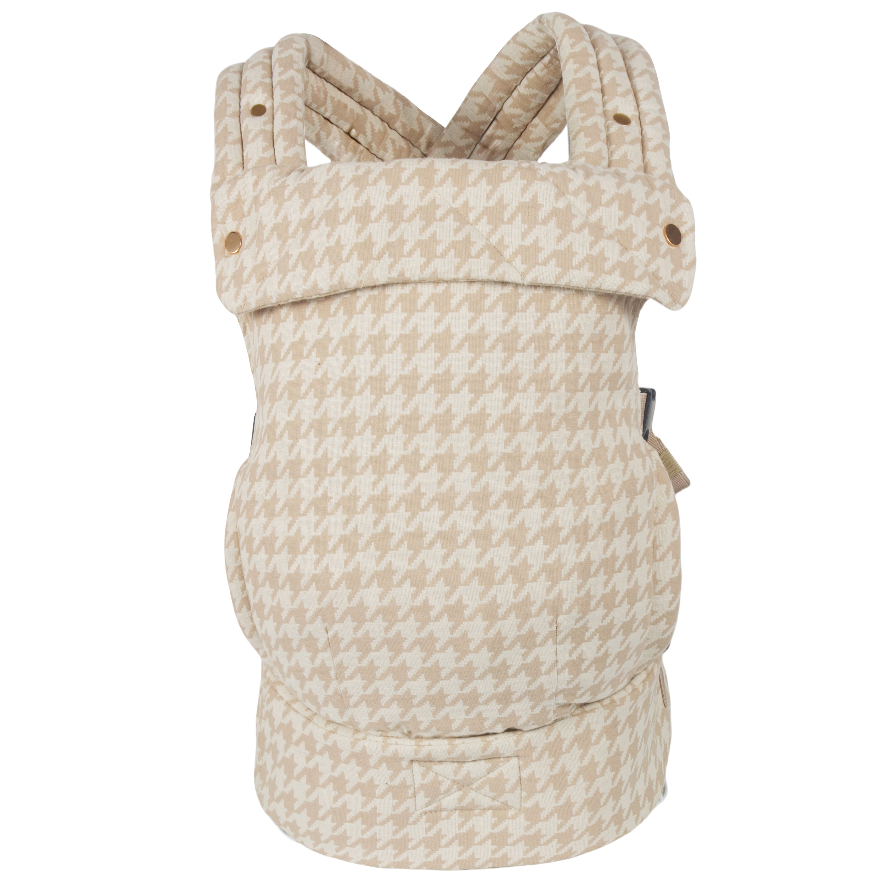Lujifo Ergonomic Baby Carrier, Cotton-Linen Houndstooth, Khaki