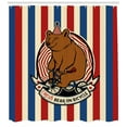 thumbnail image 3 of Ambesonne Bear Shower Curtain, Circus Mascot on Bicycle, 69"Wx70"L, Ruby Blue Brown, 3 of 3