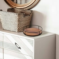 Worgeous Wood Lazy Susan Turntable for Kitchen Countertop Rotating Spice Rack Organizer Wooden Serving Tray for Dining Table Round Turntable for Condiment Storage