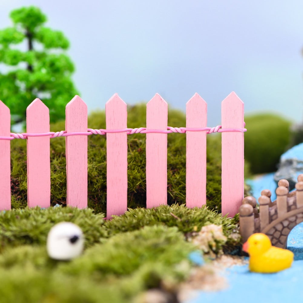 5X DIY Fairy Garden Kit Wood Fence Accessories Decor Miniature Terrarium Dolls 