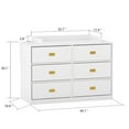 thumbnail image 3 of KULAGAGA 6 Drawer Dresser Changing Table Dresser for Nursery Bedroom White, 3 of 6