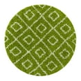 thumbnail image 3 of Unique Loom Trellis Shag Collection Area Rug - Ruth (5' 3" Round Green/Ivory), 3 of 10