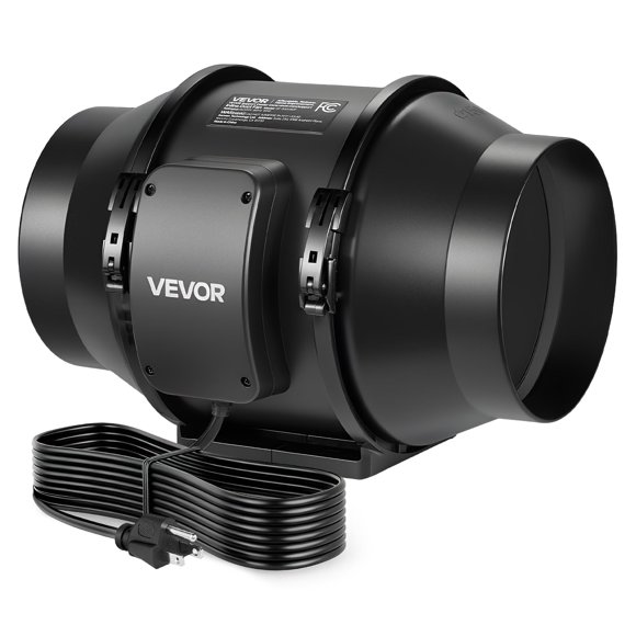 Ventilador de conducto en línea VEVOR de 6 pulgadas y 380 m³/h con cable de alimentación de 52 dB