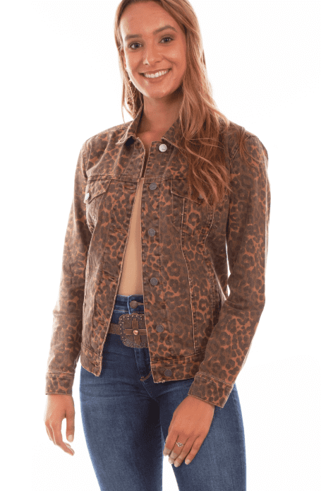 denim jacket leopard