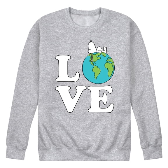 Peanuts - Love Earth - Men's Crew Neck Fleece Pullover