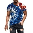 thumbnail image 3 of BiZtdJrK Mens T-Shirts Big and Tall 4th of July Outfits Summer Short Sleeve Vacation Tops American Flag Graphic Tees Dark Blue M Ofertas de Hoy en Liquidación, 3 of 6