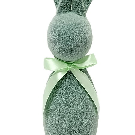 Way to Celebrate Easter Flocked Bunny Decor, Mint, 16"