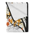 thumbnail image 2 of Tree Soft Flannel Fleece Throw Blanket, Framework with Black Tree Silhouettes and Dried Leaves Autumn Season Nature Forest, Cozy Plush for Indoor and Outdoor Use, 50" x 70", Multicolor, by Ambesonne, 2 of 5