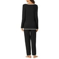 thumbnail image 3 of INSPIRE CHIC Women's Lounge Sets Long Sleeves Knit Pullover Tops with Pants Pajama Sets XL Black, 3 of 6