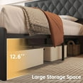 thumbnail image 5 of Queen Bed Frame with Headboard PU Leather Upholstered Bed Frame Platform,All Metal Slats Support Platform Bed Frame with Storage Space,Easy Assembly,Noise Free,No Box Spring Needed,Grey, 5 of 13