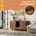 thumbnail image 6 of Demi Bonn 47" 2-Door Cat Litter Box Enclosure with Winding Entry and Scratching Board, Hidden Cat House Washroom Furniture, Brown, 6 of 9