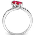 thumbnail image 2 of 14K White Gold Ruby And Diamond 2-Stone Bypass Ringsize 7 (Width 1.3 To 1.6) - Jbsp, 2 of 5