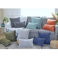 thumbnail image 4 of Textured Lumbar Pillow Covers 12 x 20 inches Navy Blue Set of 2 |Decorative Stitched Edge Chenille Cushion Covers | Modern Accent Small Pillow Cases, 4 of 4