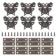 thumbnail image 1 of 1 Set Box Hinges Butterflies Buckles Alloy Iron Golden Decorative Box Wooden Box, 1 of 1