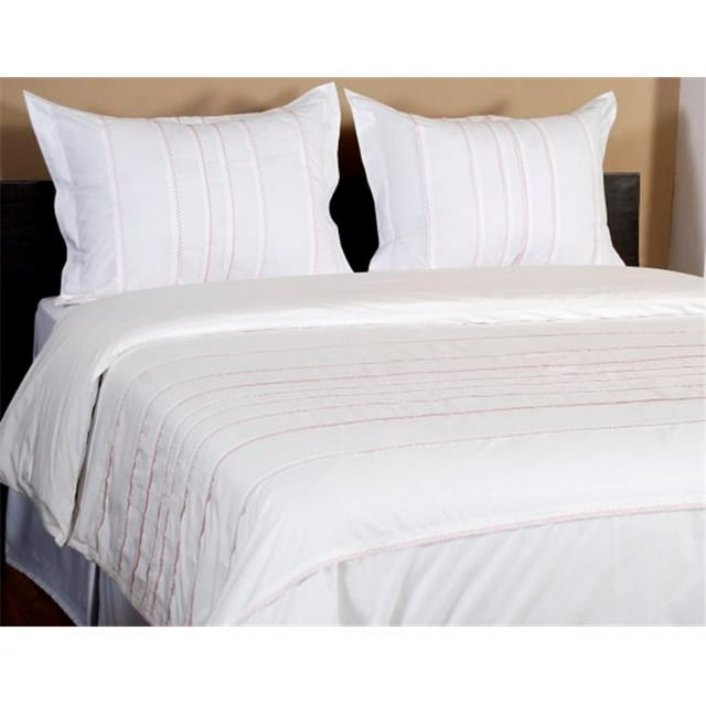Textrade CASPIANK Housse de Couette et Deux Taies Standard Très Grand Très Grand - Blanc
