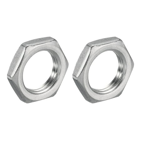 

2 Pcs Cast Pipe Fitting Hex Locknut 304 Stainless Steel Hex Lock Nut 1/2 Female Thread (DN15)