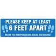 thumbnail image 1 of SignMission FD-X-16-99976 Non-Slip Floor Graphic Coronavirus Vinyl Decal - Please Keep Safe Distance, 1 of 1