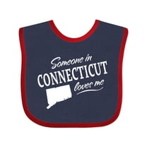 Inktastic Someone in Connecticut Loves Me Boys or Girls Baby Bib