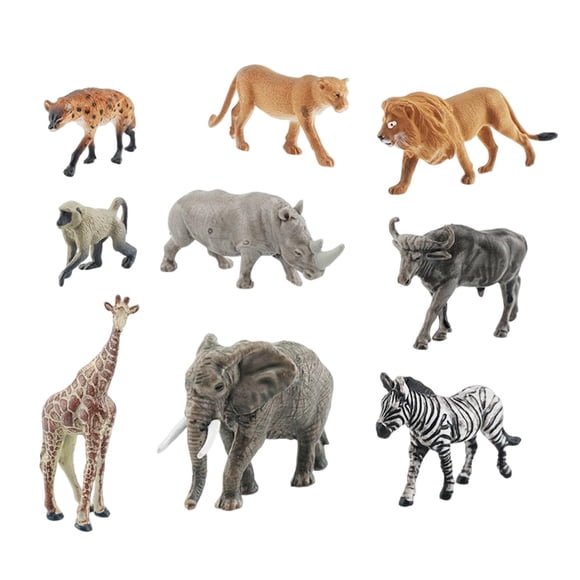 9x South Africa Animal Playset Figurines Mini Simulation Wildlife Animal Playset for Party Favors Collection Birthday Gift Cake Topper