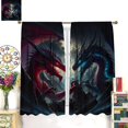 thumbnail image 3 of Dragon Phoenix Blackout Curtains Red Blue Sun Moon Thick Clouds Mythical Animal Fighting Window Treatments for Boys Kids Bedroom Living Room Kitchen 84" W X 84" L, 3 of 6