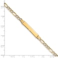thumbnail image 3 of 14K Rhodium Plated Yellow Gold Pavï¿½ Figaro ID Bracelet, 3 of 4
