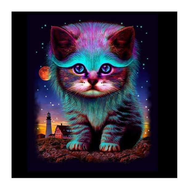 Cuadros Decorativos Gato de pintura de diamante de taladro en forma especial de pieza de bricolaje 5D Sywqhk Nuevos Originales