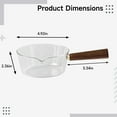 thumbnail image 4 of Small Glass Pan High Borosilicate Heat-Resistant with Wooden Handle for Stove 13.5 fl oz, 4 of 5